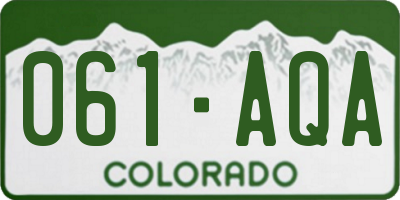 CO license plate 061AQA