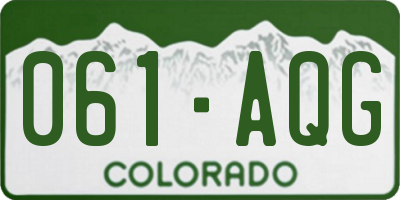 CO license plate 061AQG