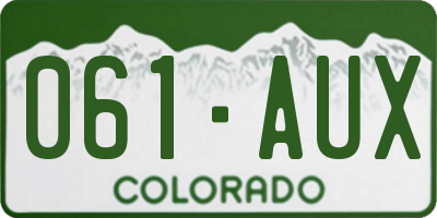 CO license plate 061AUX