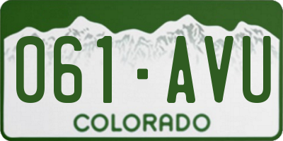 CO license plate 061AVU