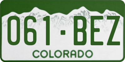 CO license plate 061BEZ