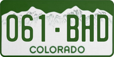 CO license plate 061BHD
