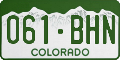 CO license plate 061BHN