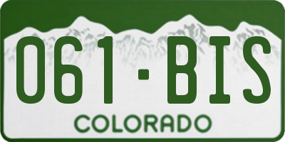 CO license plate 061BIS