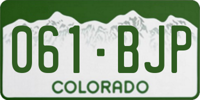CO license plate 061BJP