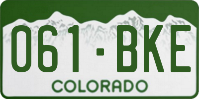 CO license plate 061BKE