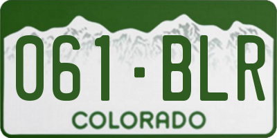 CO license plate 061BLR