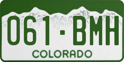 CO license plate 061BMH