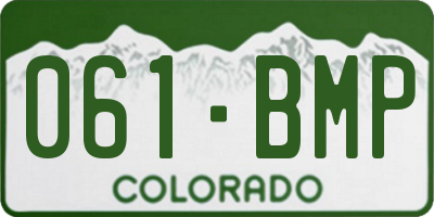 CO license plate 061BMP