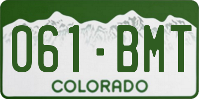 CO license plate 061BMT