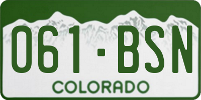 CO license plate 061BSN