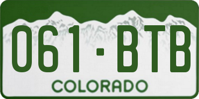 CO license plate 061BTB