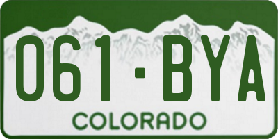 CO license plate 061BYA