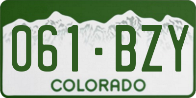 CO license plate 061BZY