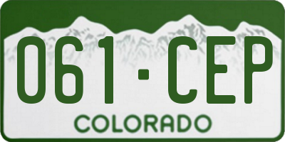 CO license plate 061CEP