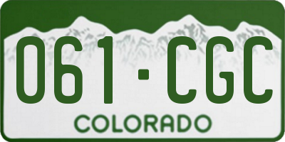 CO license plate 061CGC
