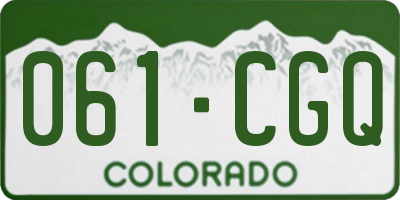 CO license plate 061CGQ