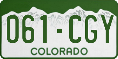 CO license plate 061CGY