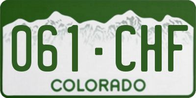 CO license plate 061CHF