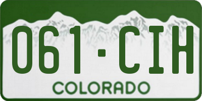 CO license plate 061CIH