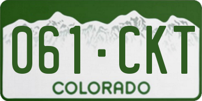 CO license plate 061CKT