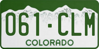CO license plate 061CLM