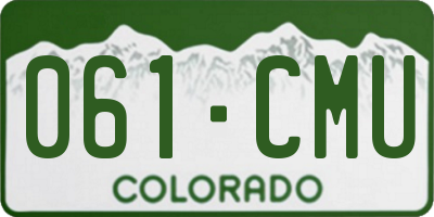 CO license plate 061CMU
