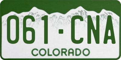 CO license plate 061CNA