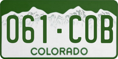 CO license plate 061COB