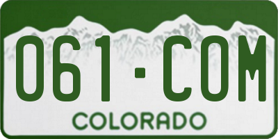 CO license plate 061COM