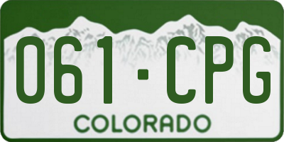 CO license plate 061CPG
