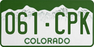 CO license plate 061CPK