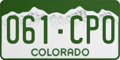 CO license plate 061CPO