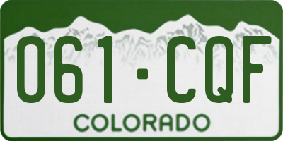CO license plate 061CQF
