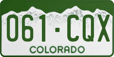 CO license plate 061CQX
