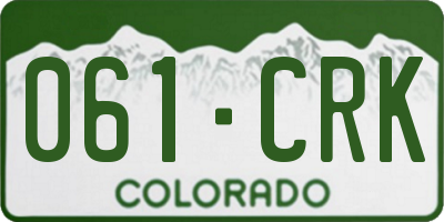 CO license plate 061CRK