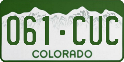 CO license plate 061CUC