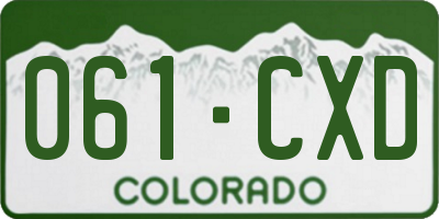 CO license plate 061CXD