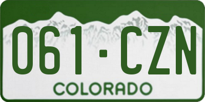 CO license plate 061CZN