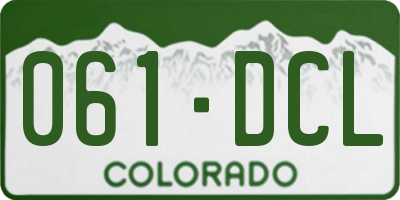 CO license plate 061DCL