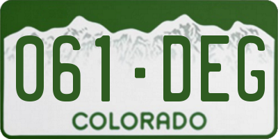 CO license plate 061DEG