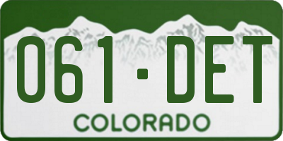 CO license plate 061DET