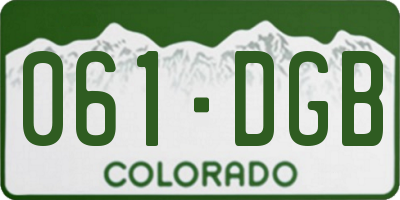 CO license plate 061DGB
