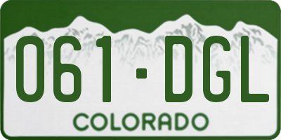 CO license plate 061DGL