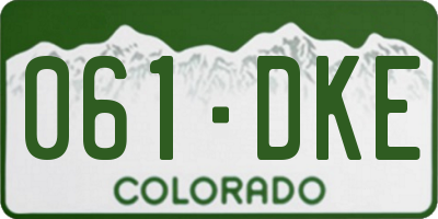 CO license plate 061DKE