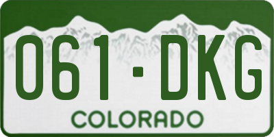 CO license plate 061DKG