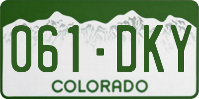 CO license plate 061DKY