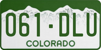CO license plate 061DLU
