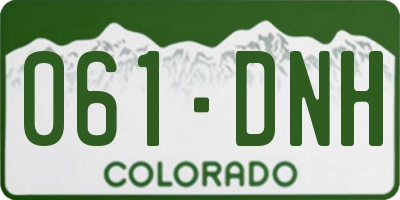 CO license plate 061DNH
