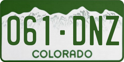 CO license plate 061DNZ